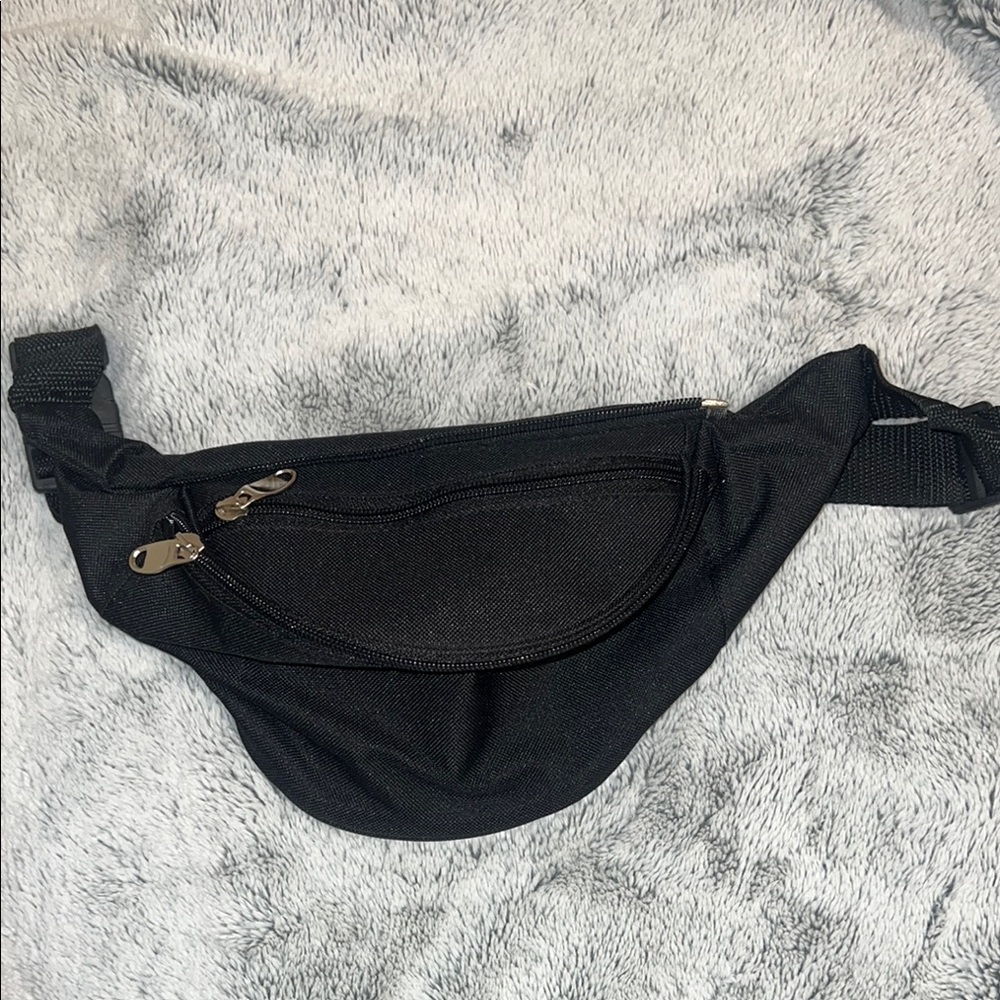 Black Waist Bag with Adjustable Strap